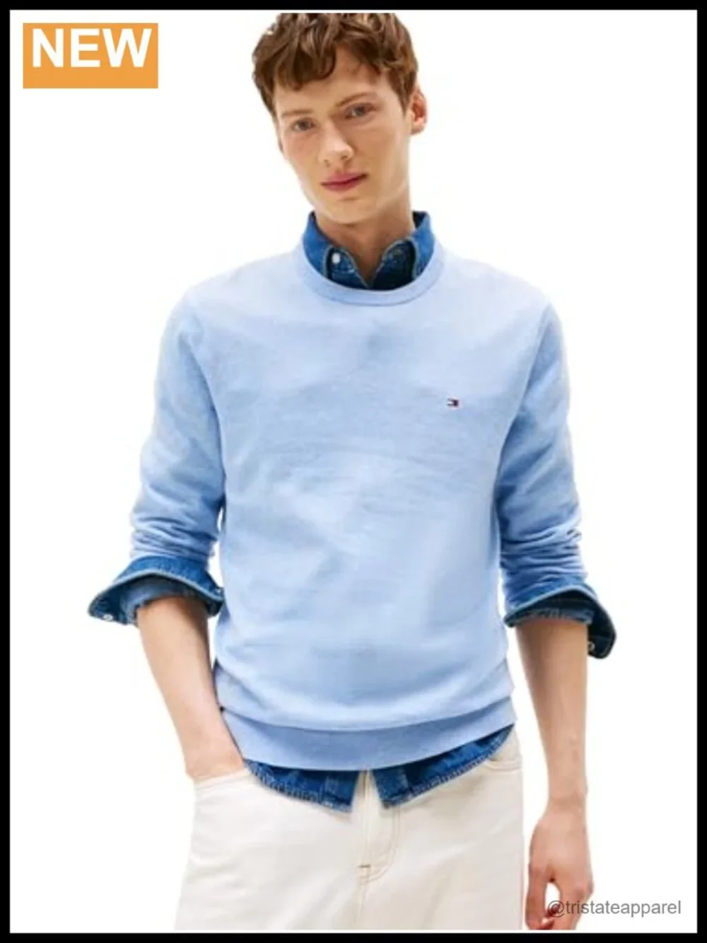 Men's Cotton Solid Crewneck Sweater Lightweight Pullover